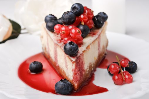 Dessert cheese cake New-York with berries