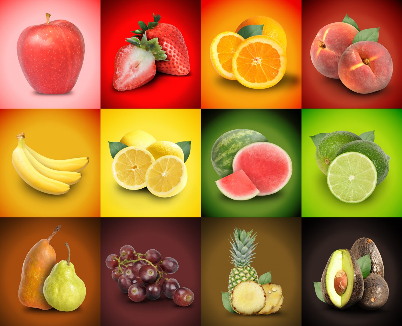Colorful Fruit Food Square Background